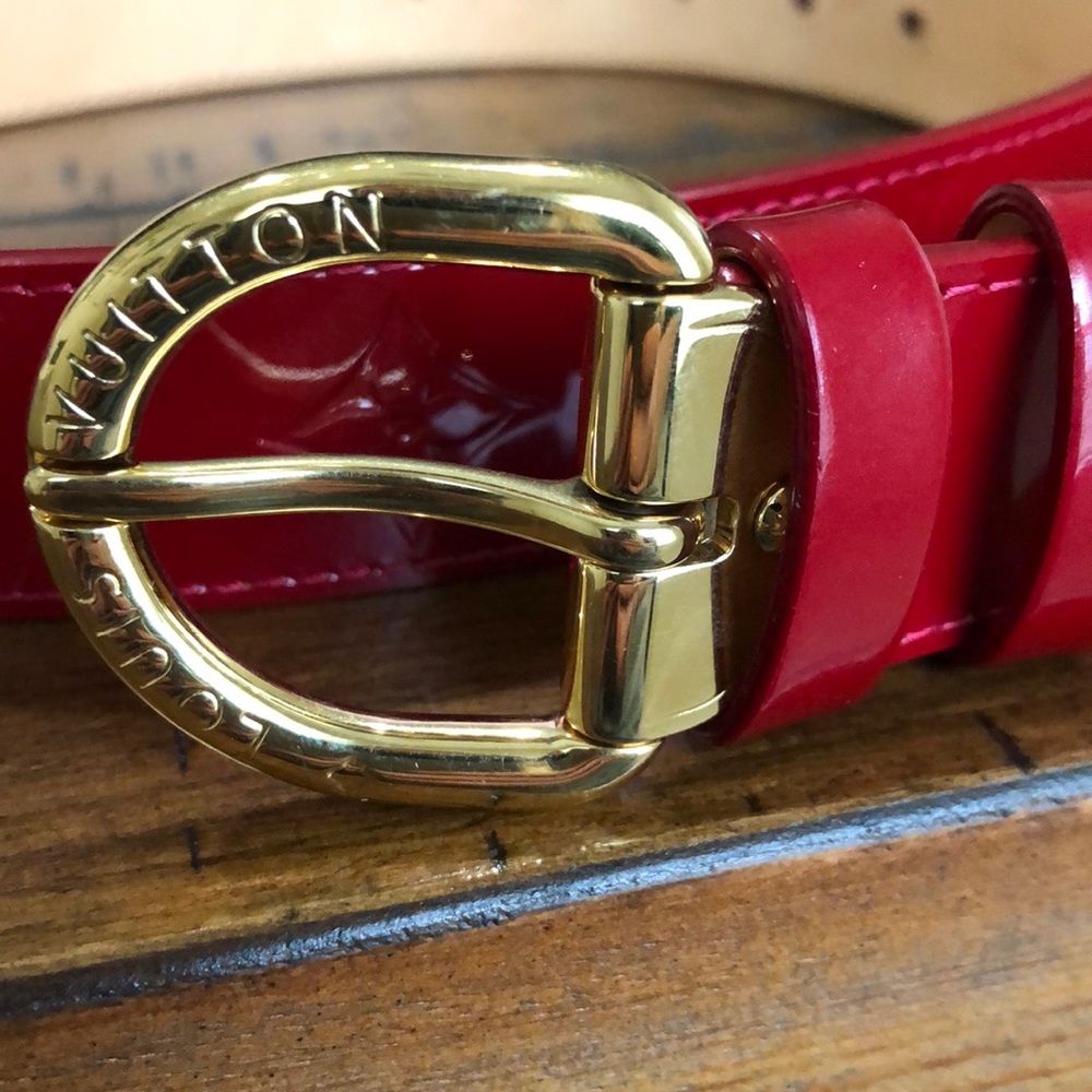 Louis Vuitton Red Monogram Vernis Belt
